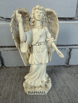 AngelStar Archangel Raphael Figurine 7” Guardian Angel Resin Statue Religious Decor