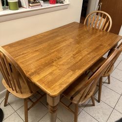 Wooden Dining Room Table With Chairs