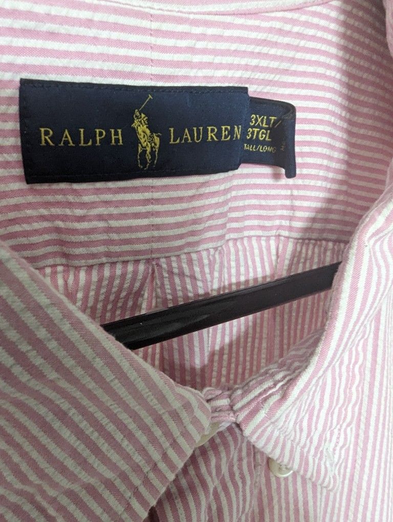 3xlt Ralph Lauren Seersucker Shirt