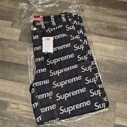 Supreme Jacquard Logos Denim Jeans