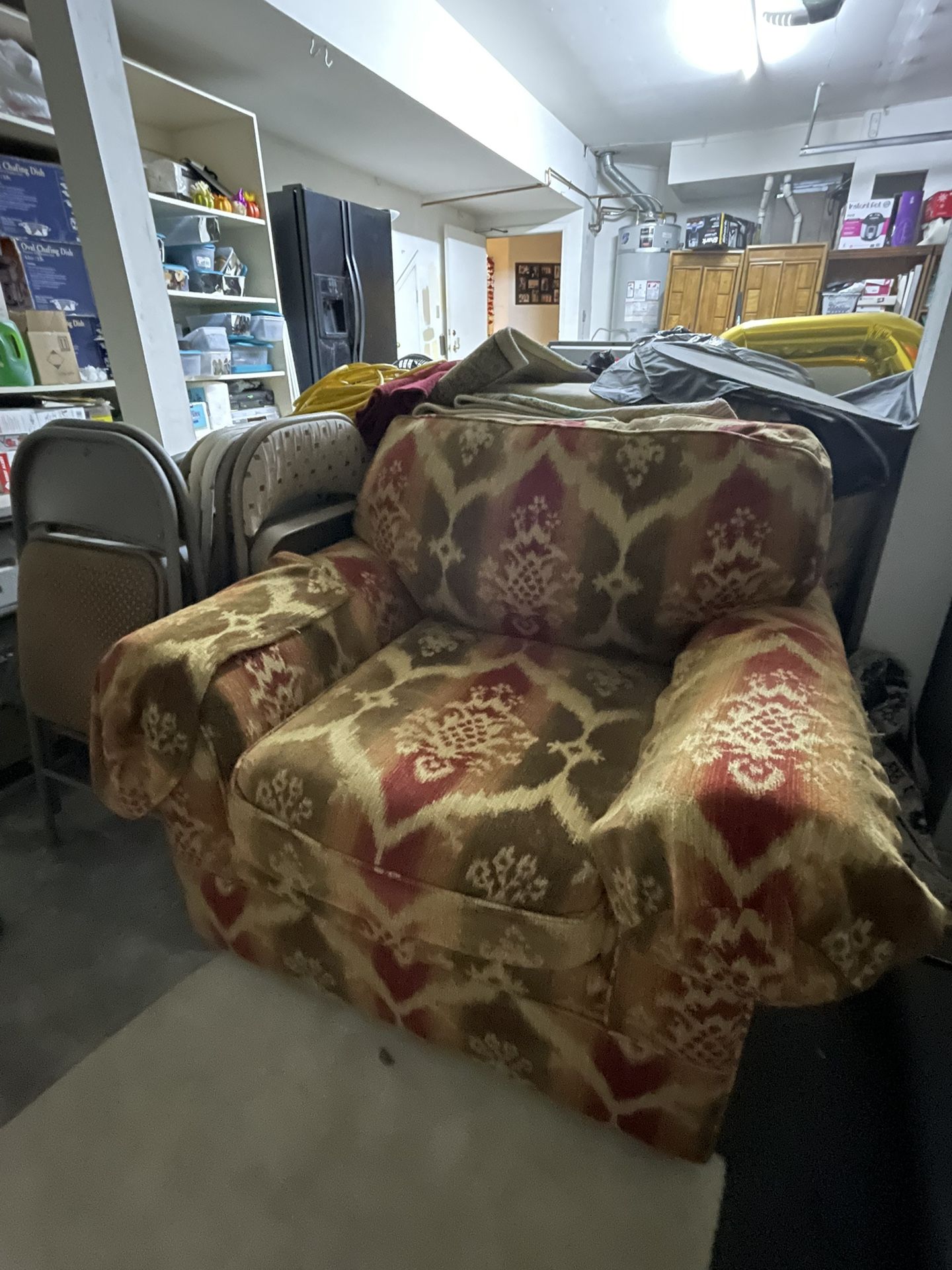 Brown Patterned Armchairs (Set of 2)