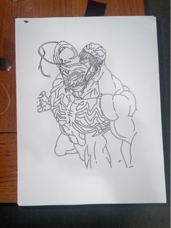 Original Hand-Drawn Venom Ink Sketch – Comic Art