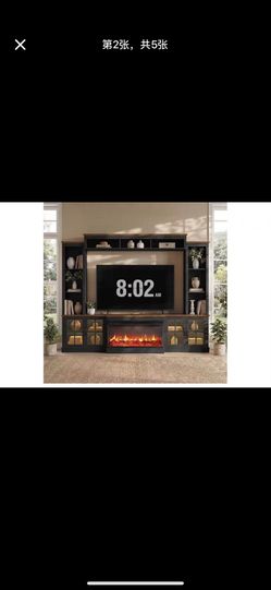 new In Boxes! 98”TV stand With Fireplace