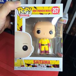 One Punch Man Saitama Funko Pop With Premium Protector