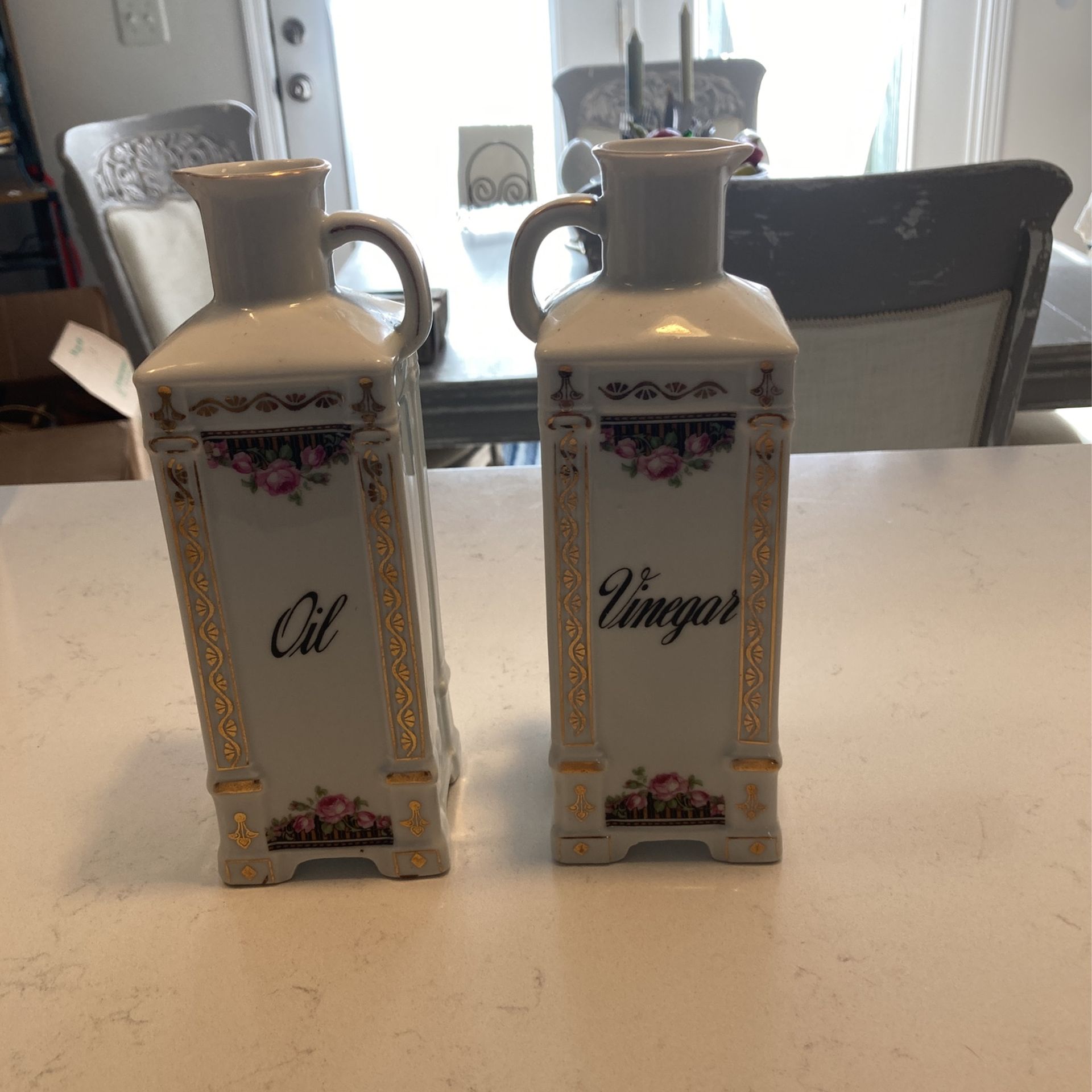 czeckoslavakian china oil and vinegar set