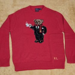 Ralph Lauren Polo Bear Sweater Womens Size Large