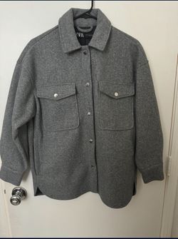 Zara Oversized Button Up Jacket 