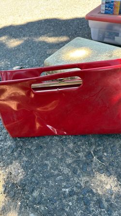 Vintage Red vinyl Clutch Bag