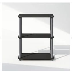 Furinno Turn-N-Tube 29.6 in. Tall Black/Grey 3-Shelf Bookcase - New