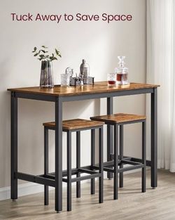 Bar Table and Chairs Set Dinning Table With 2 Stools