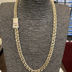 10k gold SOLID chino link chain 24inch, 9mm for a good price!!