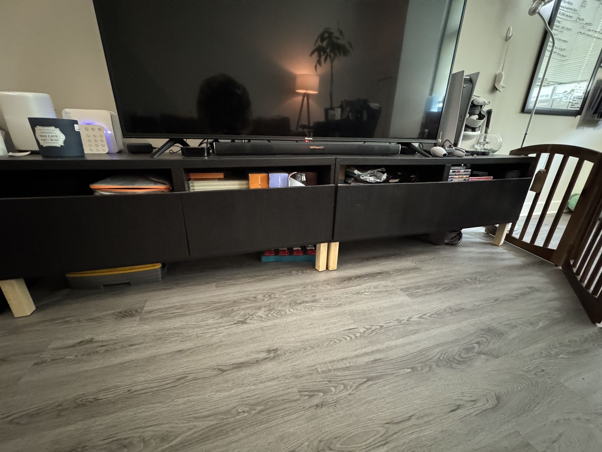 Low TV Console Stand (2-Piece Set)
