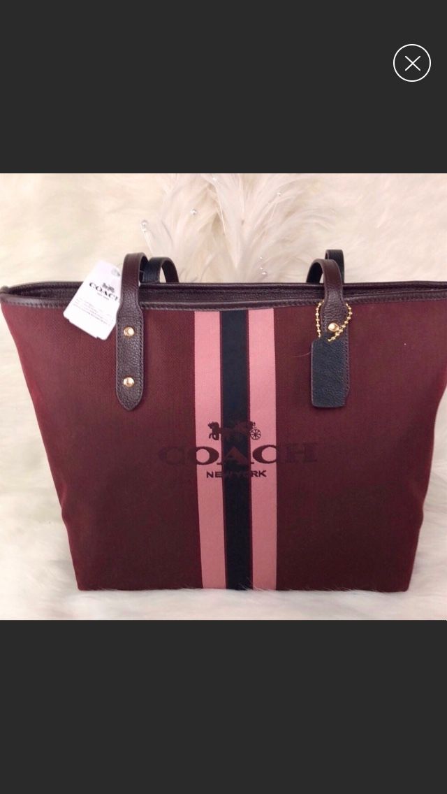 New COACH Oxblood Horse & Carriage Tote