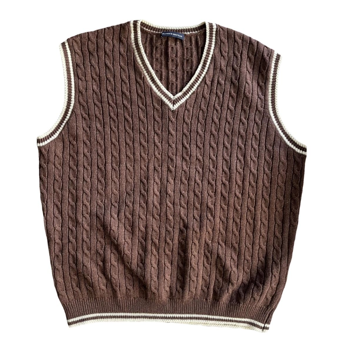 Viral Brandy Melville Sleeveless Knit Sweater Sz. L in brown