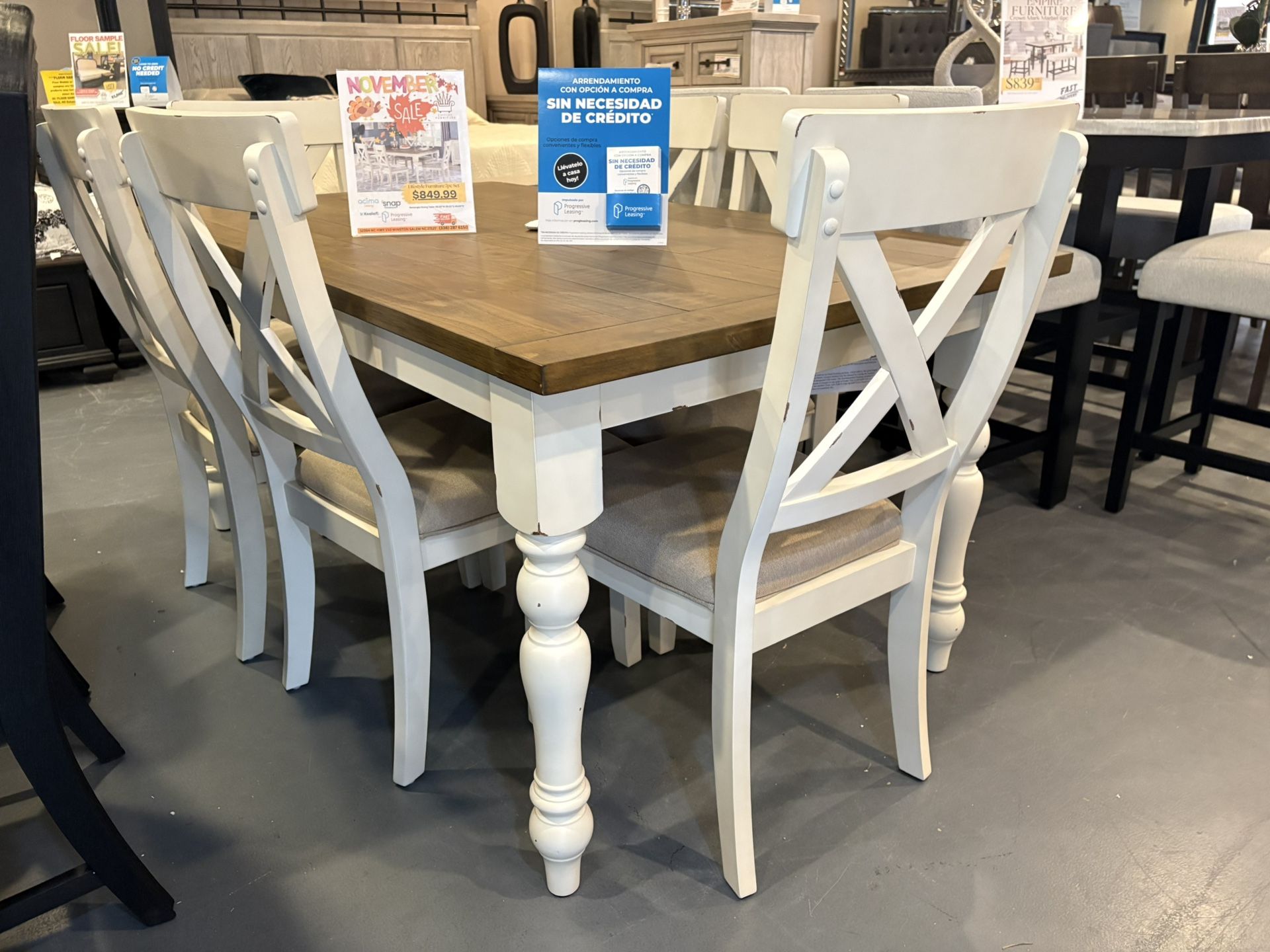 New 7pc Dining Table Set 