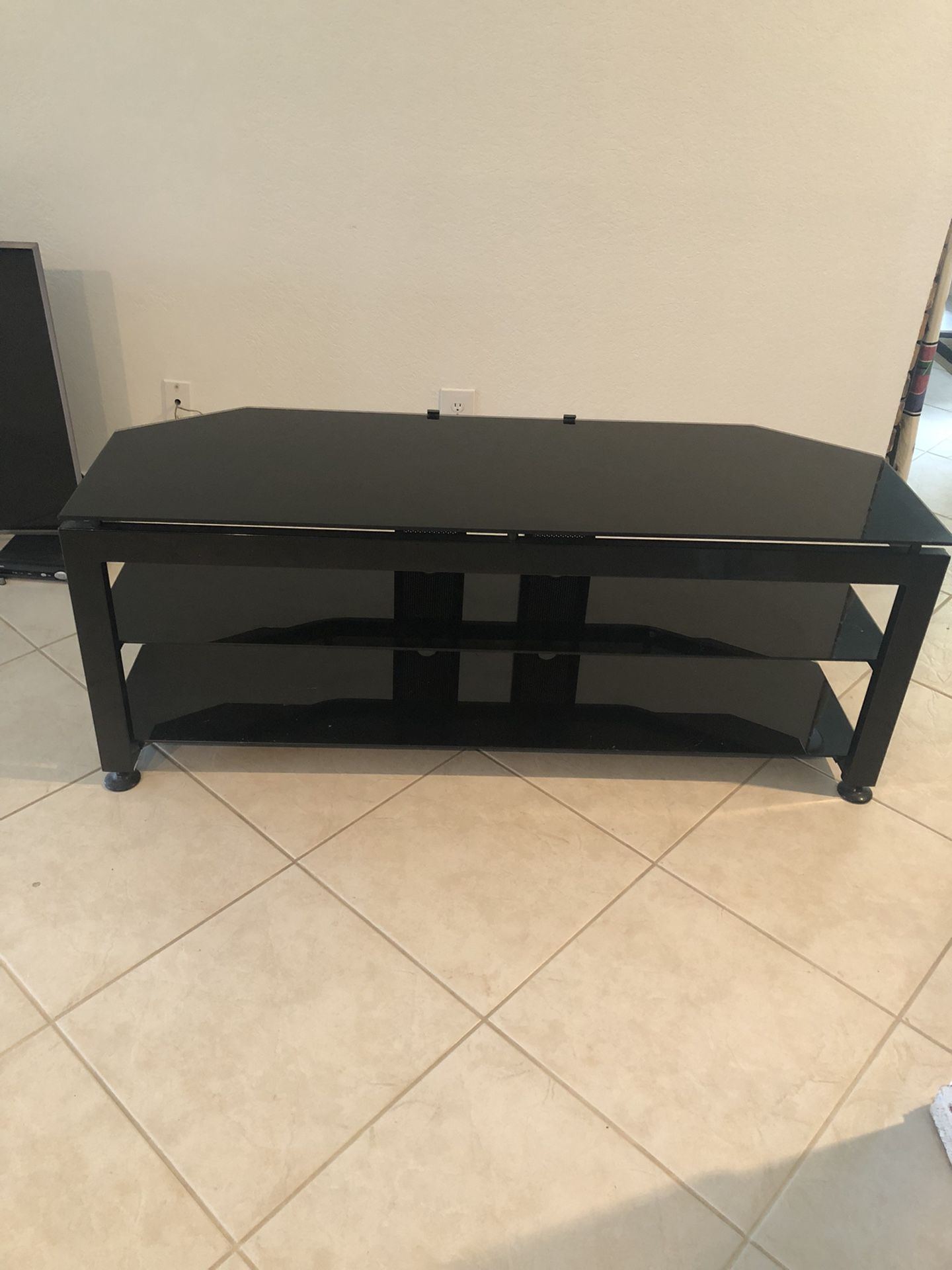 TV Console Table:  58” long X 20” deep X 23” high