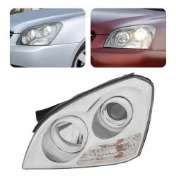 2007-2008 Kia Optima Halogen Left Driver Headlamp Chrome Housing