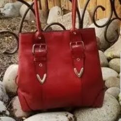 Wilson's Leather Tote Bags Red/silver new Condition! 