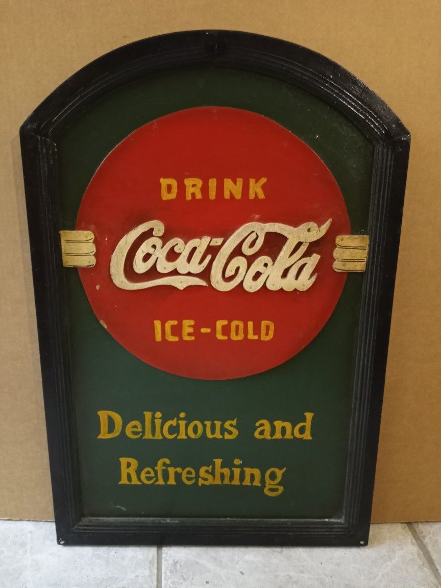Unique Wooden Coca Cola Sign OBO 