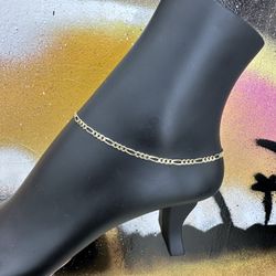 10k FIGARO ANKLET 