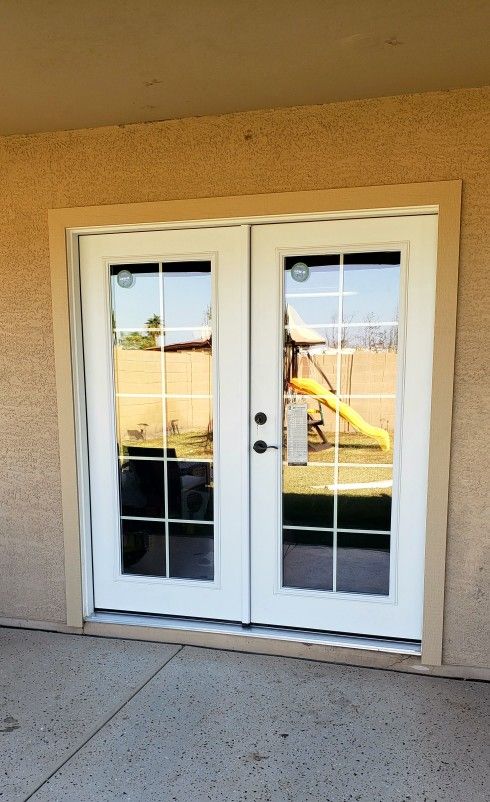 Brand New Patio Double French Doors 10-lite With Complete Installation