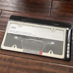 Brand New Polished Stainless Steel Authentic Audi License Plate Frame 
