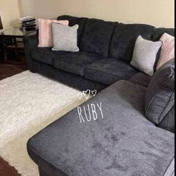 Altari Smoke Gray 2 Piece Sectional Couch With Chaise| Light Color Optional @ Same-day Delivery 🚚