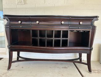 Buffet Table with Wine Rack