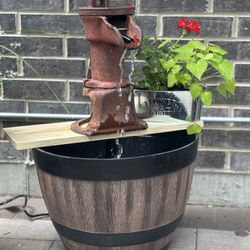 Garden Fountain With vintage Water pump (Red rocket Mfg)