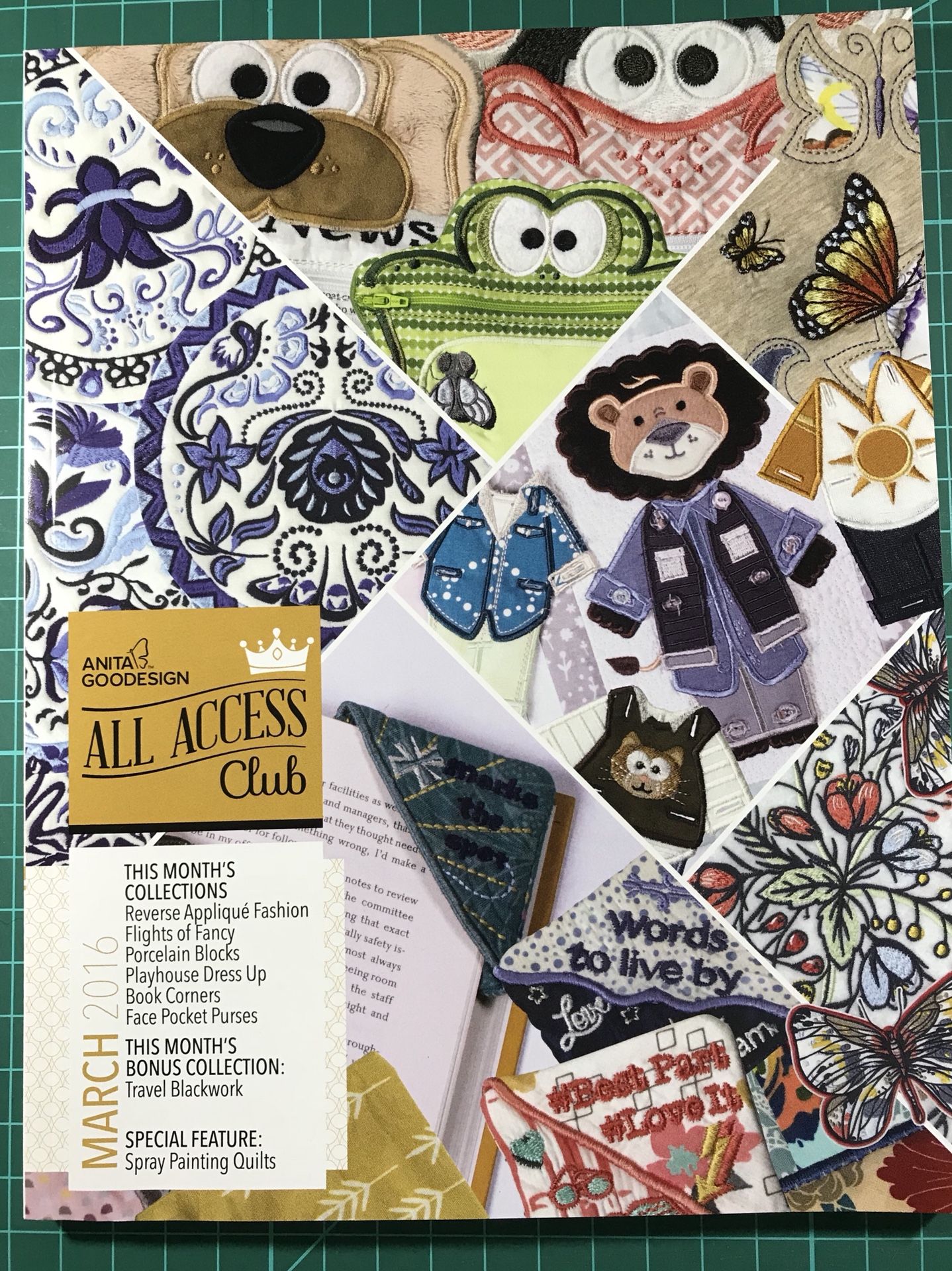 Anita Goodesign All Access March 2016 Embroidery CD and Book
