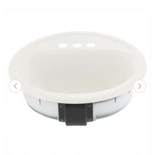 *NEW*Round Drop-In Bathroom Sink In White
