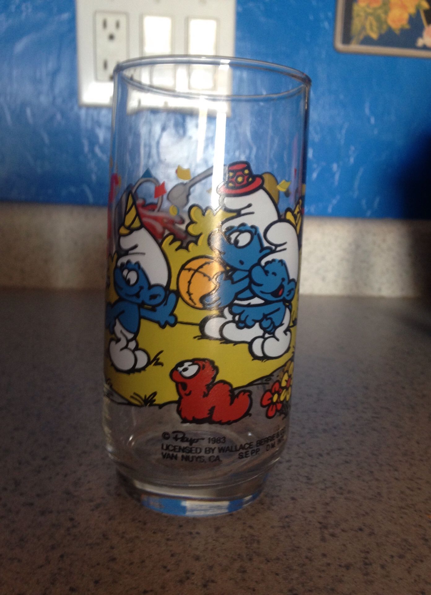 Vintage Smurfs glass