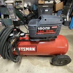 Craftsman 15 Gallon Air Compressor, With Accessories. Only Use a few times.