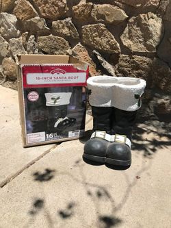 Santa Claus Boots Planter Deco 16"