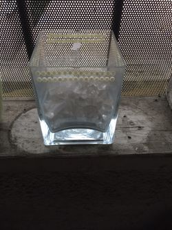 Square glass vase