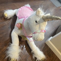 85cm Jumbo White Unicorn Plush