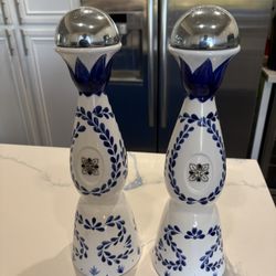Two Beautiful Handcrafted Empty Clase Azul Tequila Reposado Empty Bottles