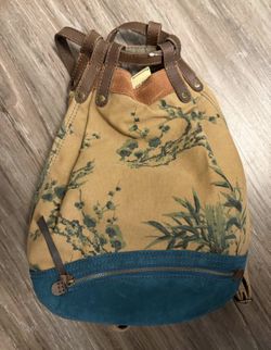 Lucky Brand Drawstring Backpack - Suede & Leather NEW WITH TAGS