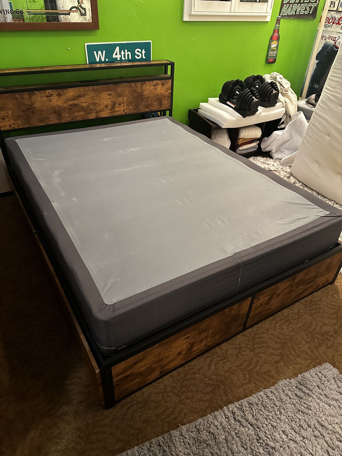 Wood Queen Bed Frame With Drawers