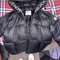 MONCLAIR jacket Black- Size L Rimmed With White Montclair Logo