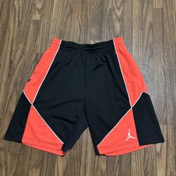 Jordan Dri Fits * Jordan JumpMan Black & Orange Shorts * Size Large 