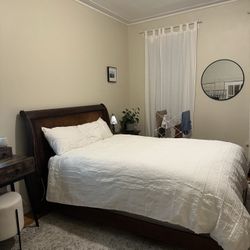 Sleigh Bed Frame — Full/Queen Size (Mattress not included)