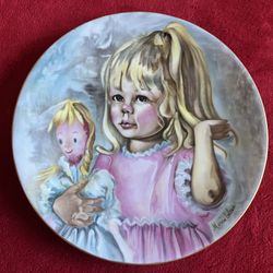LIMOGES FRANCE PINKY AND BABY MARIAN CARLSEN PLATE Limited Edition VINTAGE   