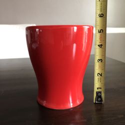 Red Ceramic Vase  5.5” tall