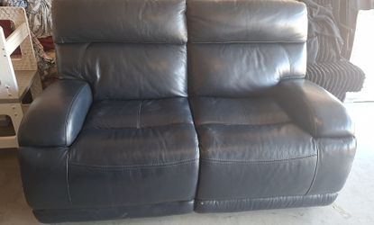 Beautiful BLACK leather Loveseat