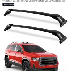 Heavy Duty 300lbs Cross Bars Roof Racks Compatible with GMC Acadia 2017 2018 2019 2020 2021 2022 2023, Aluminum Roof Rails Crossbars Luggage Cargo Car