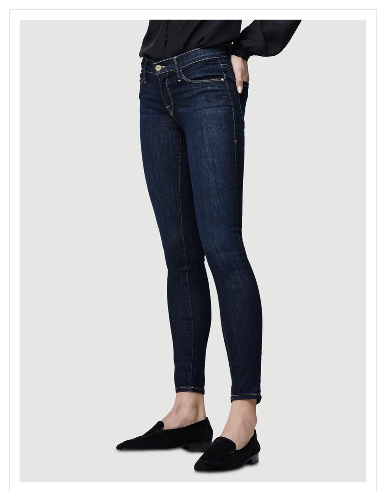 Frame Denim Le Skinny De Jeanne Jeans In Dark Wash Queens Way sz 28. 8.25