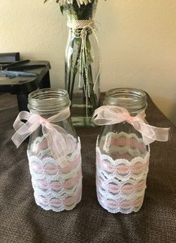 2 jars to add flowers or whatever to