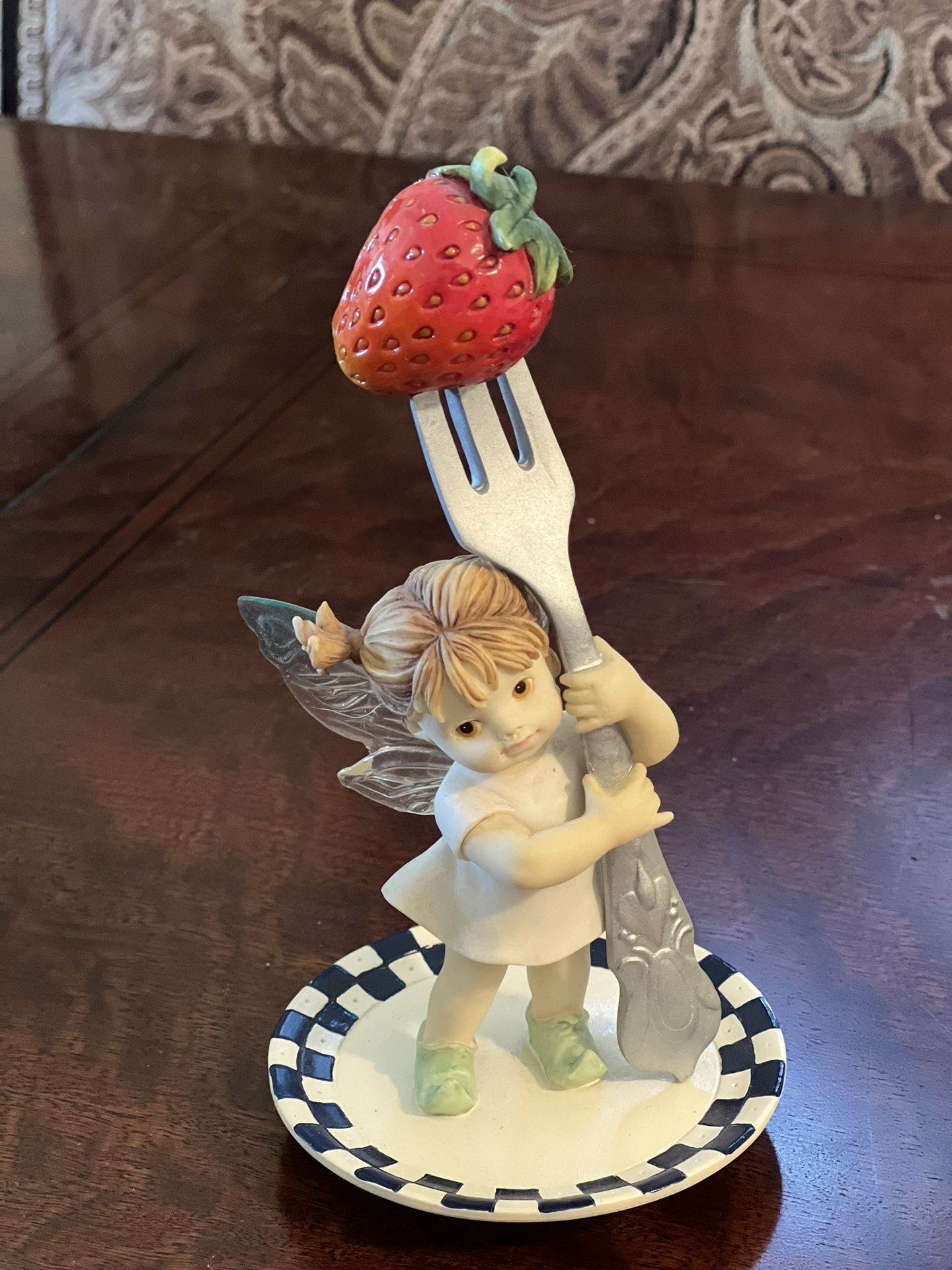 My Little Kitchen Fairies figurine Enesco fairy- Dinner Fork strawberry