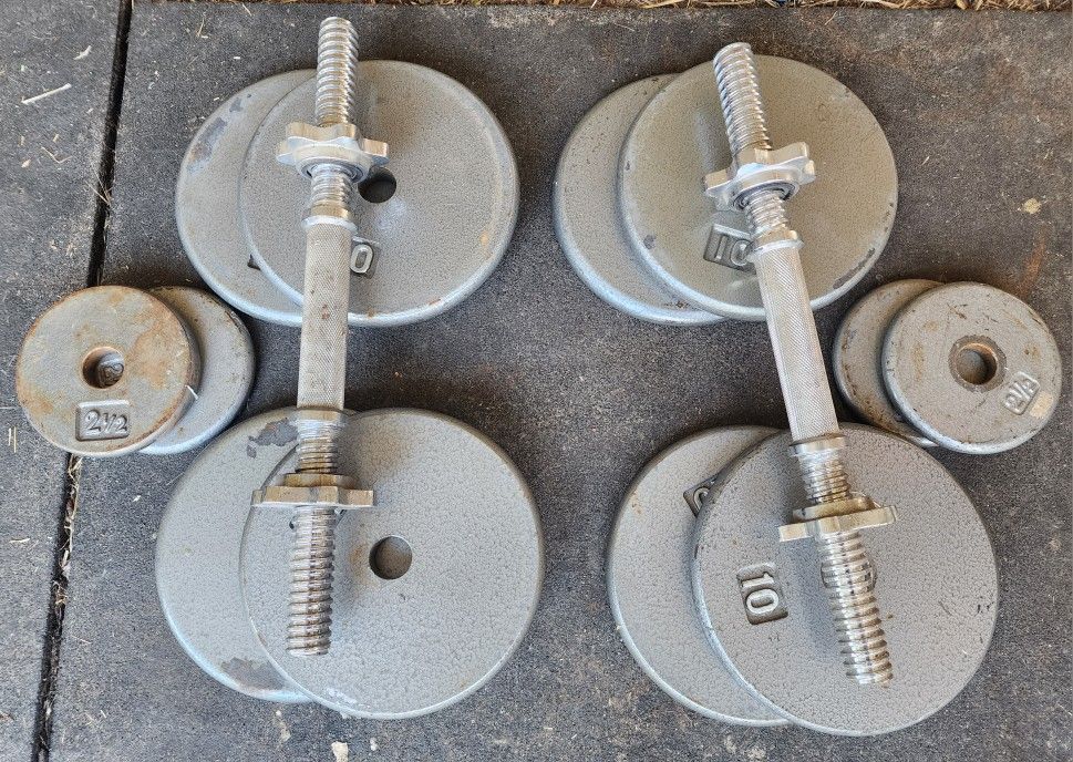 Standard Size Weight Plates and Dumbbell Handles
